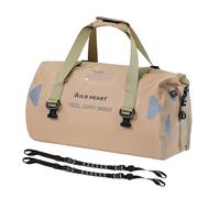 WILD HEART Waterproof Bag Duffel Bag 40L 66L 100L with Welded Seam Shoulder Strap Binding Rope Kayaking Camping Boating/Cycling Motorcycle Drum Bag Touring Seat Bag Motorcycle Outdoor (Khaki, 40L)