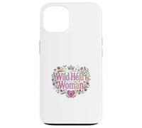 Wild Heart Woman Floral Empowerment Design Case for iPhone 13