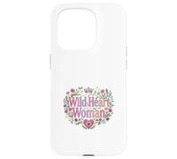 Wild Heart Woman Floral Empowerment Design Case for iPhone 15 Pro