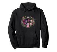 Wild Heart Woman Floral Empowerment Design Pullover Hoodie