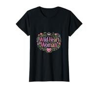 Wild Heart Woman Floral Empowerment Design T-Shirt