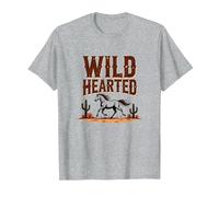 Wild Hearted Cowgirls Western Spirit Rustic Desert Horse T-Shirt, Men, Heather Grey, L