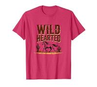 Wild Hearted Cowgirls Western Spirit Rustic Desert Horse T-Shirt, Men, Red Heather, L