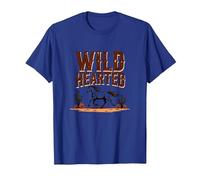 Wild Hearted Cowgirls Western Spirit Rustic Desert Horse T-Shirt, Men, Royal Blue, XL