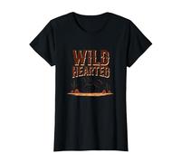 Wild Hearted Cowgirls Western Spirit Rustic Desert Horse T-Shirt, Women, Black, L