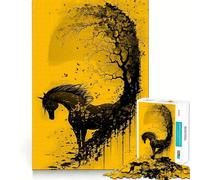 Wild Horse Freedom Nature 1000-piece Jigsaw Puzzles Think Exercise Game Tight Interlock No Gaps Interactive Brain Challenge for Home (38x52cm)