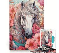 Wild Horse Hues 1000 Piece Jigsaws for Adults Mind Train Fun Precision Cut Smooth Edges Absorbing Activity for Quiet Nights (50x75cm)