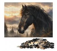 Wild Horse in Nature Themed Wood Puzzle, Adults, 1000 Pieces | A screen-free tabletop activity: easier piece organisation in spare time.