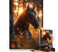Wild Horse in Sunset Adults Puzzles 1000 Piece Jigsaws Strategic Think Mindful Escape Precise Fit Nice Gift (38x52cm)