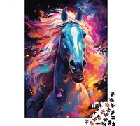 Wild Horse Jigsaw Puzzle for Adults 1000 Piece Jigsaw Puzzle Colourful Artistic Paper Puzzle Game Family Decor Gift Focus Relax 52x38cm/1000pcs