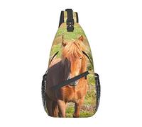 Wild Horse Portrait Sling Bag for Women Men Crossbody Sling Backpack Cycling Hiking Daypack Shoulder Chest Bag