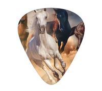 Wild Horse Running Against Sand Storm,12 Pcs Guitar Pick,3 Different Thickness Plectrums for Acoustic Guitar Bass Ukulele (0.46mm 0.96mm 0.71mm)
