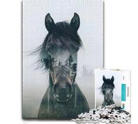 Wild Horse Serenity Wooden Jigsaw Puzzle 1000 Pieces, Hobby Gift | Fresh-start puzzle gift: activity for family time on quiet evenings.