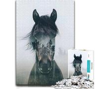 Wild Horse Serenity Wooden Jigsaw Puzzle 300 Pieces | For adults: Adult Jigsaw Puzzle - sorting by colour, shape or image area at your own pace.