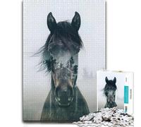 Wild Horse Serenity Wooden Jigsaw Puzzle 500 Pieces, Hobby Gift | Puzzle for Adults - holiday gift for puzzle fans with activity for family time.