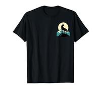 Wild Horse Silhouette Mountain Moon Equestrian Lover Pocket Value Graphic T-Shirt, Men, Black, L