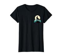 Wild Horse Silhouette Mountain Moon Equestrian Lover Pocket Value Graphic T-Shirt, Women, Black, XL