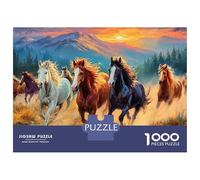 Wild Horses 1000 Piece Jigsaw Puzzle for Kids And Adults Horses Galloping in Meadow Brainteasing Jigsaws Challenge Games Creativity & Gift Giving 70x50cm/1000pcs