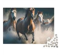 Wild Horses Galloping 1000Pc Jigsaw Puzzle for Hobbyists Classic GallopingHorses Educational Games Recycled Cardboard Decoration 38x26cm/1000pcs
