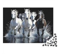 Wild Horses Galloping-Dynamic Equine Art StyleJigsaw Puzzle Animal Children Educational Wall Decor Family Activity All Ages Safe 1000 Pieces 38x26cm/1000pcs