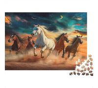 Wild Horses Galloping-Fantasy Art Style 1000 Piece Jigsaw Puzzles for Adults Featuring Artistic Design Jigsaws for Adults As A Mind Relaxation Puzzle for Holiday Activity 70x50cm/1000pcs