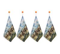 Wild Horses Galloping Hand Towels Absorbent Microfiber Cleaning Cloths with Hanging Loop