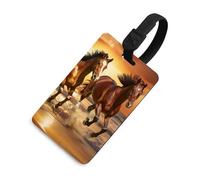 Wild Horses Running on The Beach Funny Luggage Tag with ID Name Card Stylish Suitcase Labels Baggage Bag Tags