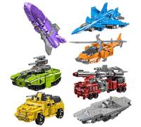 WILD HUNTER 7 in 1 Transforming Robot Toys 11 Inch Action Figures Model Deformation Combiner Deformable Ship Jet Tank Helicopter Truck Rocket Wars Car