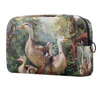 Wild Indian Runner Ducks Cosmetic Bag for Women, Travel Toiletries Bags Large Makeup Handy Pouch Organiser Bag with Zipper