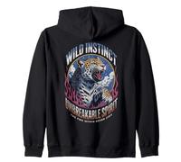 Wild Instinct Unbreakable Spirit Leopard Flame (ART BACK) Zip Hoodie