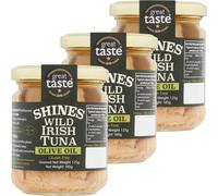 Wild Irish Albacore Tuna in Olive Oil - 3 x 185g - Low Carb - Ideal for Keto Diet - LCHF - Dolphin Friendly - Hand Filleted - No Gluten - High in Omega 3 - Low in Salt - by Shines
