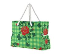 Wild Irish Rose St Sturdy Beach Bag Tote with Side Pocketes Work Tote Bag Travel Essentials Beach Gifts Birthday Gifts for Women