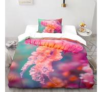 Wild Jellyfish Cover Set 3D Printed Deep Sea Creatures Adults 2 -piece Set UltraSoft Microfiber Includes 1 Pillowcases Invisible Zipper Single（135x200cm）