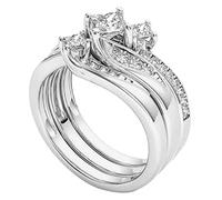 Wild Jewelry Gold Promise Rings Delicate Design Knot Set Fashion Ring Light High Grade Ring 111 Ring (Silver, 11)