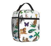Wild Jungle Animals Fun Lunch Bag for Women Men Insulated Cooler Bag Portable Lunch box Waterproof Portable Lunch Tote