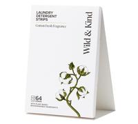 Wild & Kind Laundry Detergent Strips Sheets 64 loads Eco Ultra-Concentrated Non-Bio Cotton Fresh Scent for Machine and Hand Washing