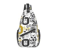 Wild King Lion Sling Bag, Chest Bag Daypack, Crossbody Sling Backpack for Travel Sports Running Hiking