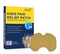 WILD+ Knee Pain Relief Patch, 12PCS Herbal Heat Knee Patches Large Max Strength Heat Pads for Back Pain Relief, Long-Lasting Relief Arthritis Pain Relief Plaster for Back/Neck/Joint/Muscle Pain