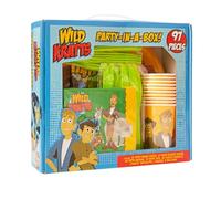 Wild Kratts Party in a Box Kit 97pcs Decor Banner Tablecloth Napkins Cups Plates