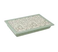 Wild Leaves Lap Tray with Bean Bag Cushion, Leaf Print MDF Food Serving Tray for Sofa Bed Dining, Laptop, Reading, Writing and Working from Home, 43 x 33cm