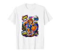 Wild Legend Basketball Player with Graffiti Graphic Quotes Value Graphic T-Shirt, Men, White, M