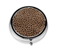 Wild Leopard Animal Print Pill Box, Round Pill Organizer, 3 Compartment Small Pill Case for Purse & Pocket, Portable Medicine Box, Travel Pill Case