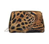 Wild Leopard Animal Printed Small Makeup Bag Portable Leather Make up Bag Travel Zipper Cosmetic Bags Organizer for Women