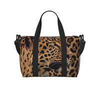 Wild Leopard Animal Printed Travel Bag Duffle Bag for Men Women, Large Water Resistant Gym Bag Weekend Holdall Bag with Shoulder Strap