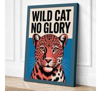 Wild Leopard Confrontation Canvas Wall Art Print 18x12 Inch (46 x 30 cm)