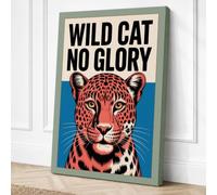 Wild Leopard Confrontation Canvas Wall Art Print 24x16 Inch (61 x 41 cm)