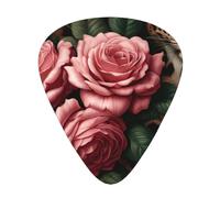 Wild-Leopard-Floral-Rose-Print 12 Pack Guitar Picks With 3 Thicknesses And Storage Box, Abs Plectrums For Electric Bass Guitar Players