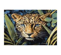 Wild Leopard in Jungle Placemats, Set of 6 Table Mats for Dining Tables, 12×18 Inches Anti-Skid Heat Resistant Kitchen Table Place Mats