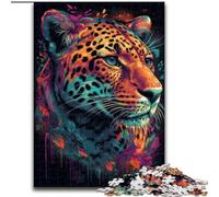 Wild Leopard JigsawPuzzle 1000 Pieces for Adults, Challenging Game Toys Every Piece Is Unique - Challenging Family Fun Game (50x75cm)