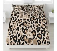 Wild Leopard Print Fitted Sheet Classic Elegant Animal Print Bedding Set 30 cm Deep Pocket Microfiber Breathable Bed Sheet Small Double for Kids Teens Room Decoration 120 x 190 cm